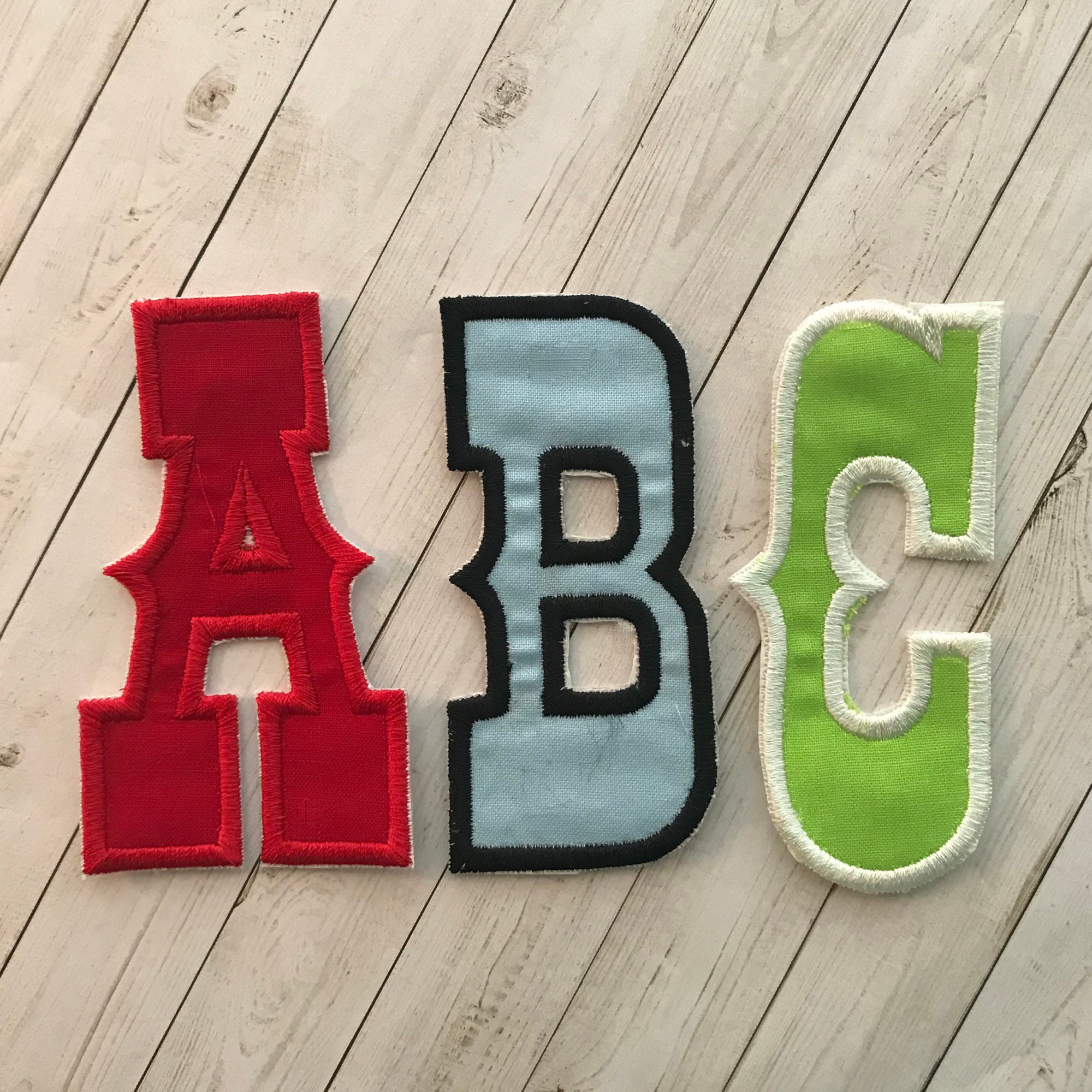 2red Old English Handmade Letter A Thru Z Embroidery Applique  Patchs/alphabet Patches/sew or Iron on Patches/logo Name Initial/t-shirt 