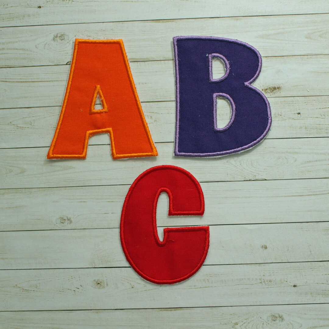 Applique Iron on Patch 4 Inch Letters Applique Letters Iron Etsy
