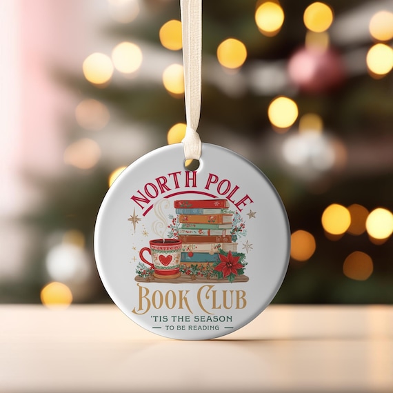 North Pole Book Club Ornament, Christmas Book Lover Gift, Reading Ornament for Readers, ’Tis the Season to Be Reading