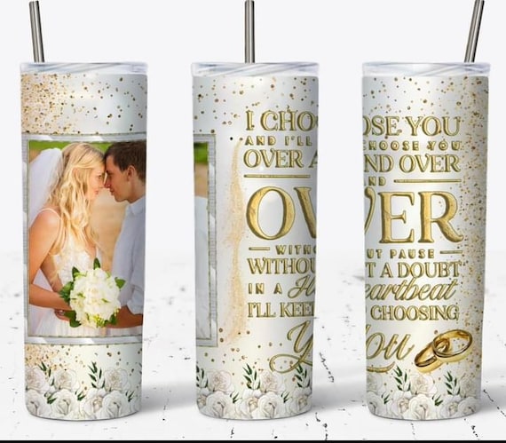 Personalized Wedding Tumbler...with duo lid!