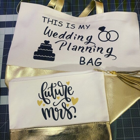 Bridal Tote and Cosmetic Bag Set ~ FREE Personalization