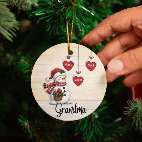 PERSONALIZED Family Snowman Ornament