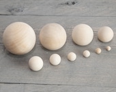 Natural Wooden Balls, Large Small Wooden Balls, Wood Beads, Game Balls, Craft Balls, Unpainted Ball