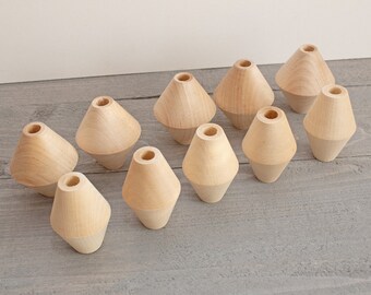 Crafting Wood Beads for Decor Large Unfinished Wooden Cone Beads Decoration 5pcs jewelry accessories