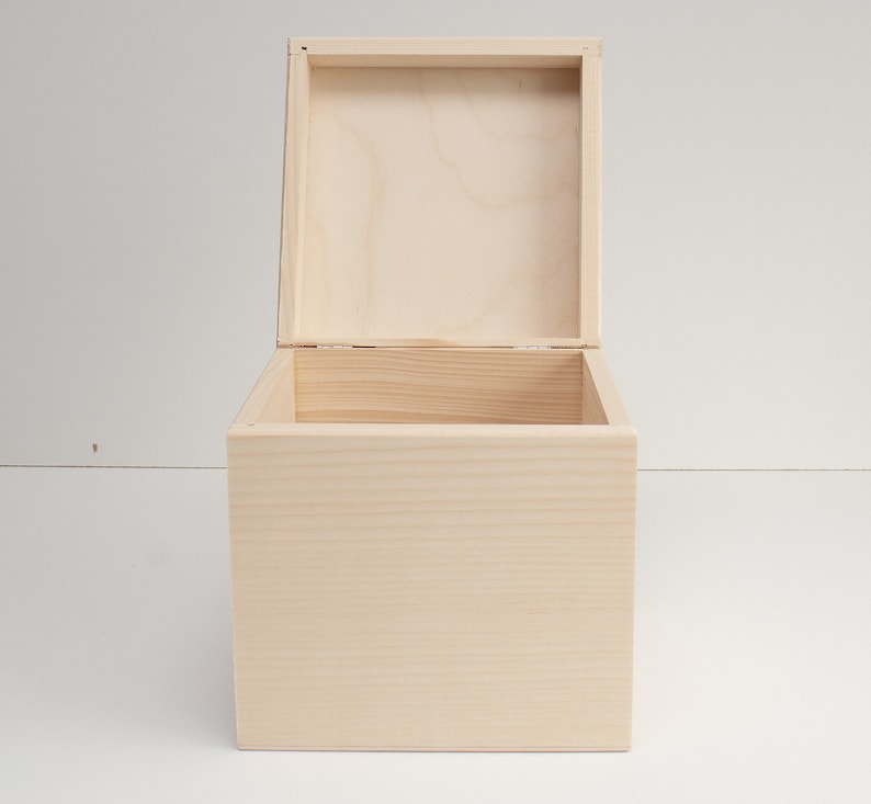 Cube Wooden Box Unfinished Unpainted Wood Box Wooden Storage Etsy Sweden