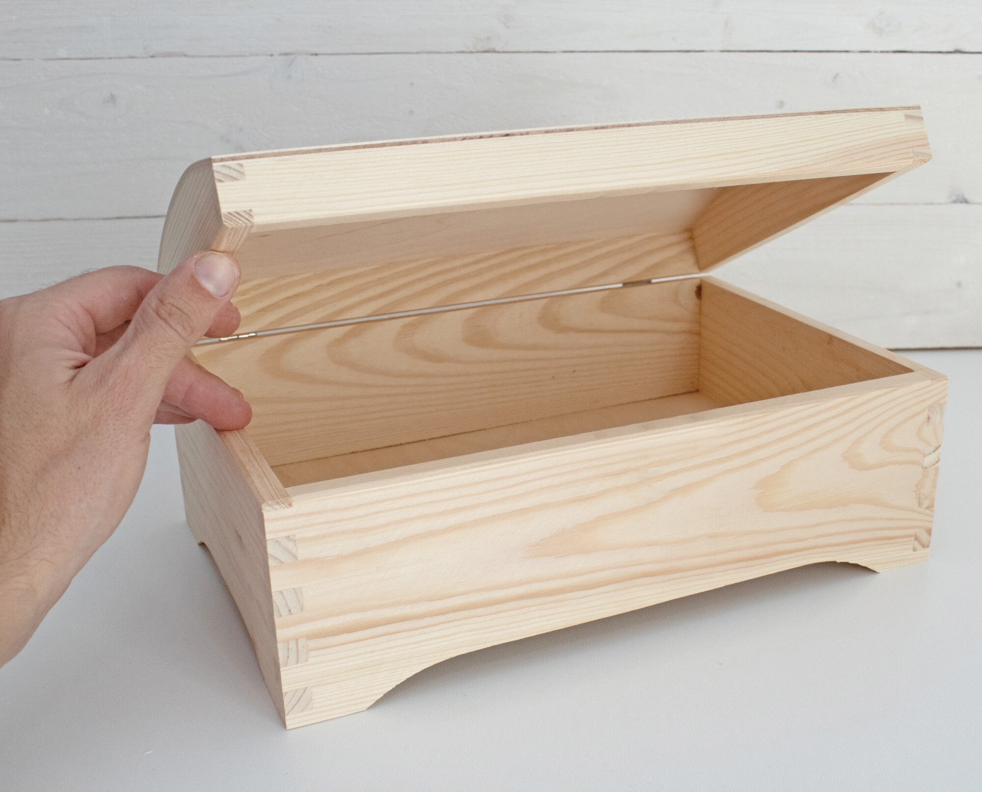 Unfinished Wooden Chest Box Natural Unpainted Wood Chest Etsy