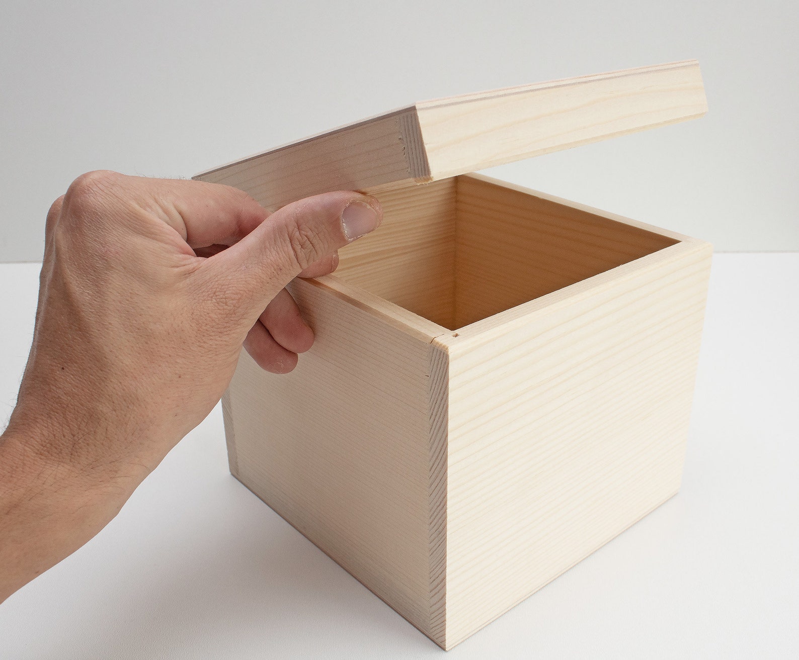 Cube Wooden Box Unfinished Unpainted Wood Box Wooden Storage Etsy