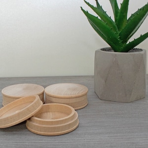 Round Wood Box 6cm, Unfinished Wooden Roud Box, Jewelry Wooden Box, Wedding Ring Box, Natural, Eco Friendly