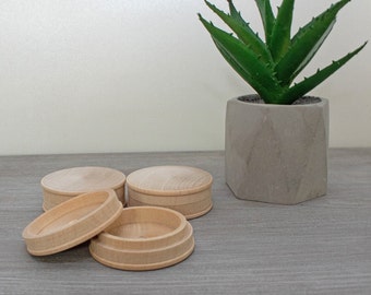 Round Wood Box 6cm, Unfinished Wooden Roud Box, Jewelry Wooden Box, Wedding Ring Box, Natural, Eco Friendly
