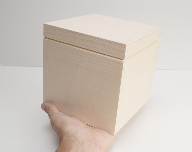 Cube Wooden Box Unfinished Unpainted Wood Box Wooden Storage Etsy Sweden