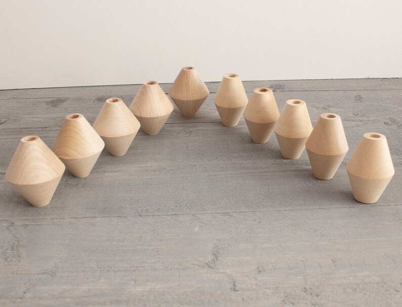 Crafting Wood Beads for Decor Large Unfinished Wooden Cone Beads Decoration 5pcs jewelry accessories