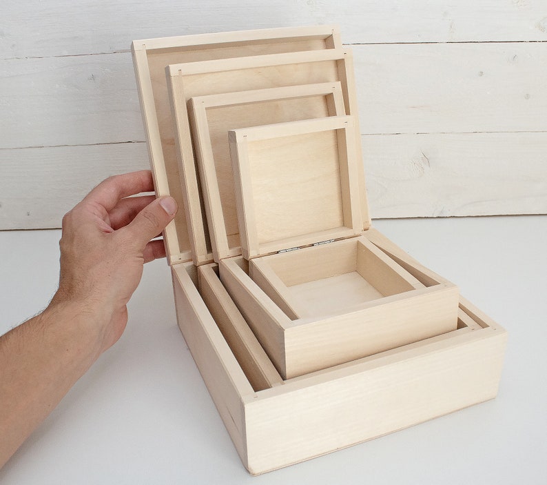 Natural Wooden Box Unfinished Wood Box Jewellery Box Etsy