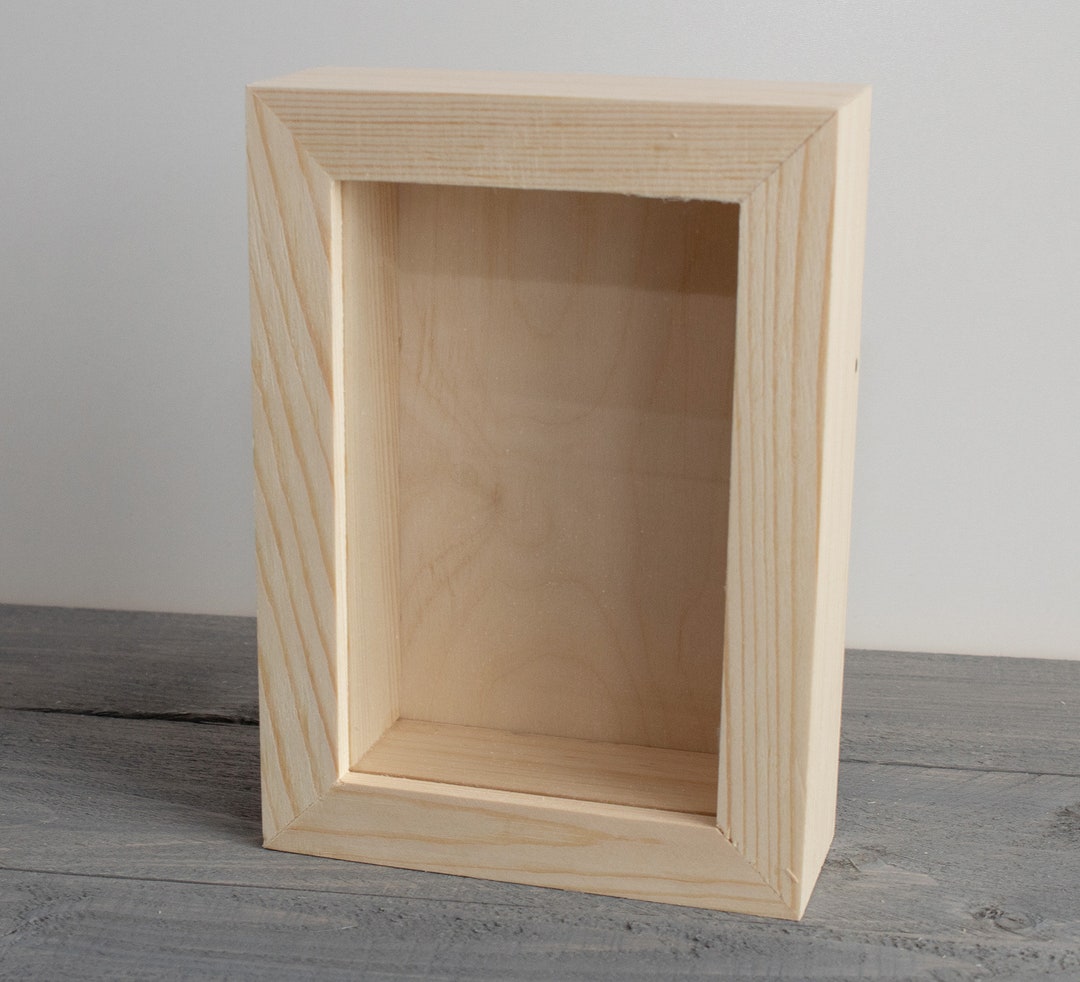 Wooden Shadow Box Unfinished Wood Shadow Box Wooden Frame Etsy
