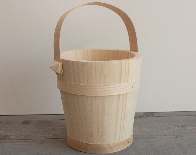 Small Wooden Bucket With A Handle, 5,3 13,5cm, Unfinished Wood Bucket