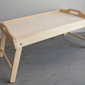 Unfinished Wooden Folding Table Tray, Wood Tray With a Legs, Multifunctional Desk