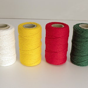 100% Natural Cotton Rope, Cord, Cotton String, Gift Wrapping, Macrame, Tags Cord, Decorating Gift, Crafting