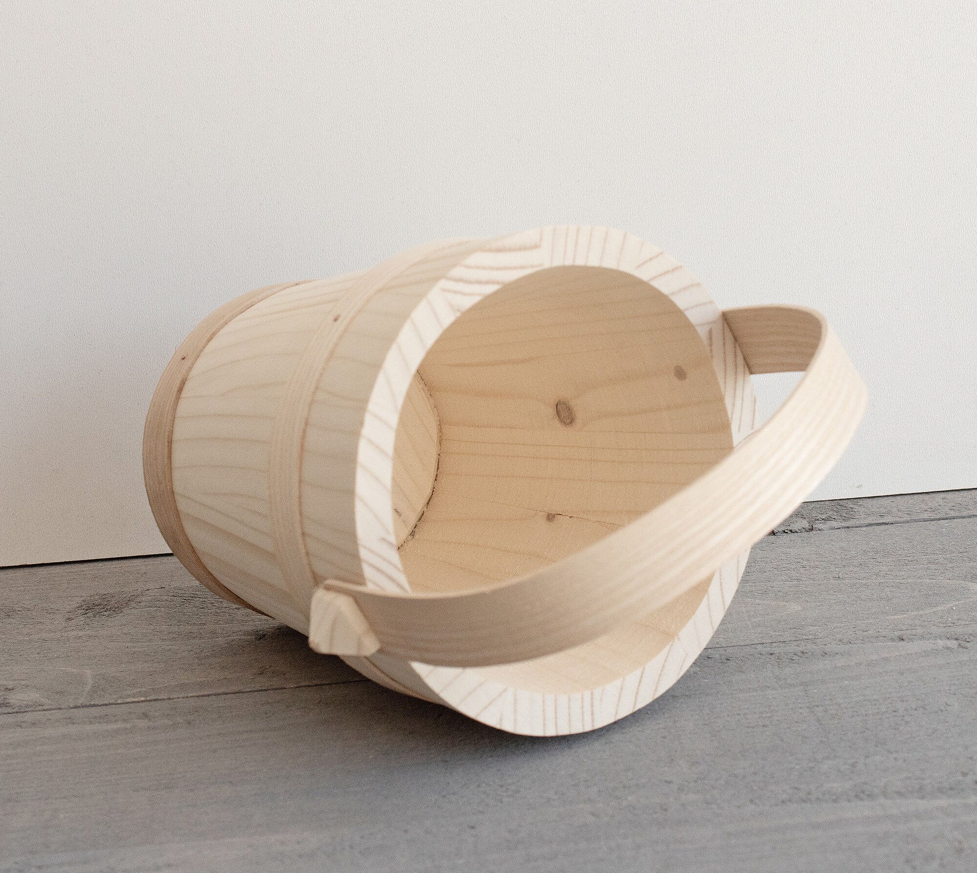 Small Wooden Bucket With A Handle 53 135cm Etsy