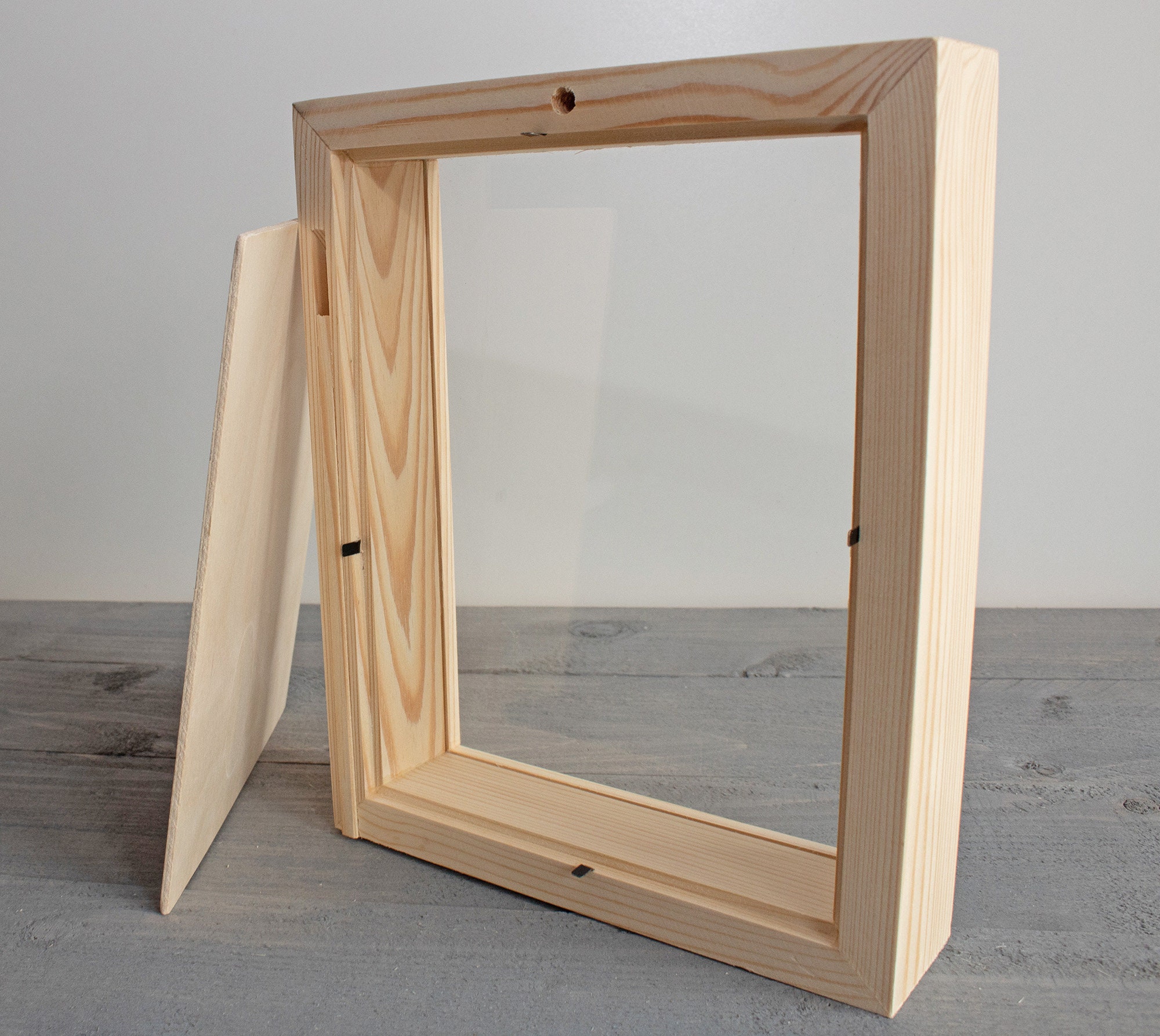 Large Wooden Shadow Box Unfinished Wood Shadow Box Wooden Etsy