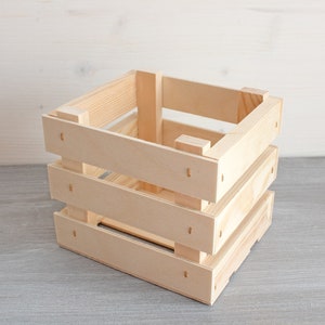 Small Wooden Box, Unfinished Wooden Slat Box, Storage Box, Create Crate, Storage Container