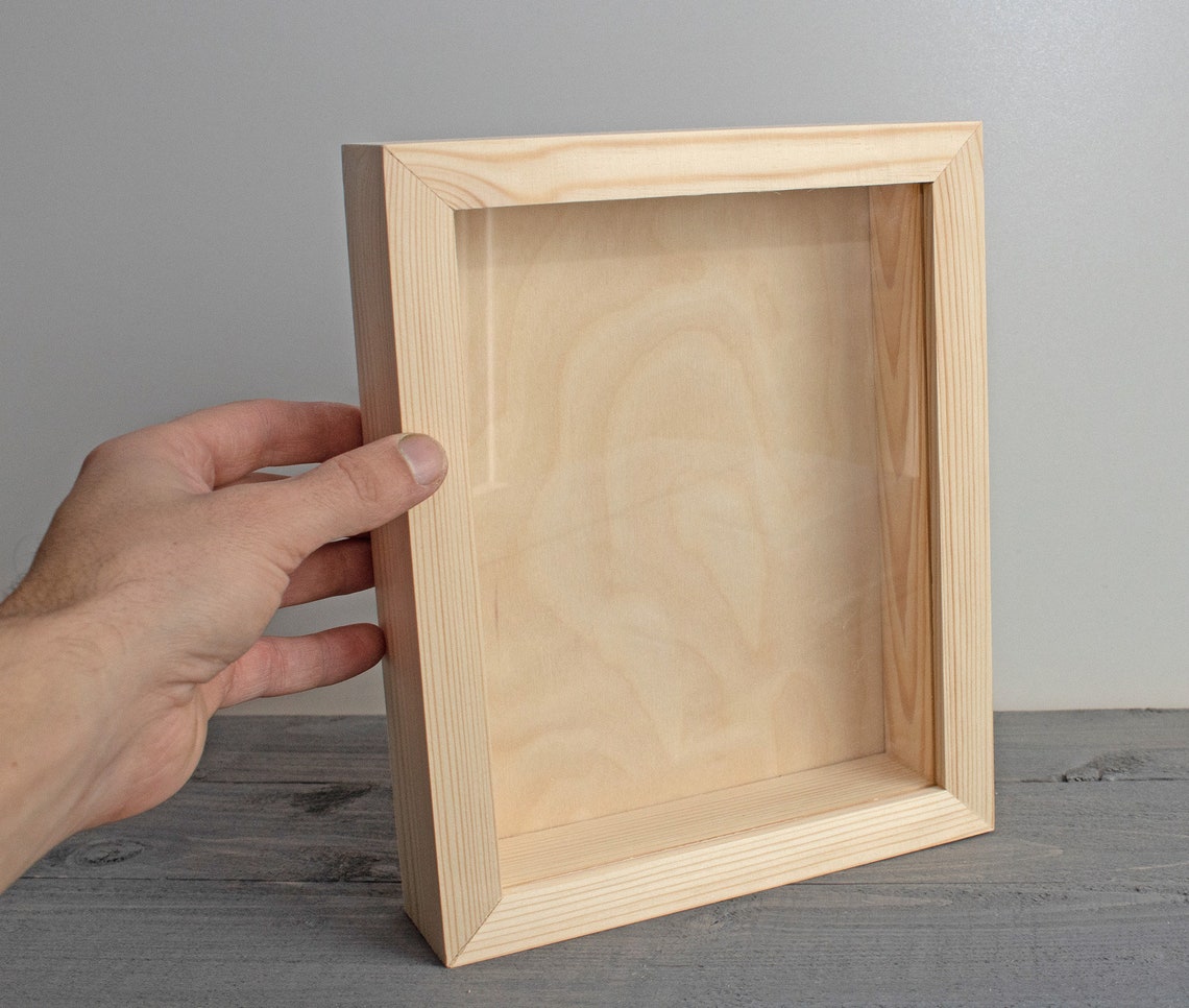 Large Wooden Shadow Box Unfinished Wood Shadow Box Wooden Etsy