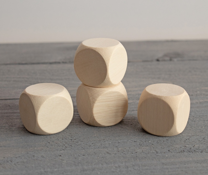 Set of 4pcs. Plain Wooden Dices Unfinished Wood Dice Blank Etsy