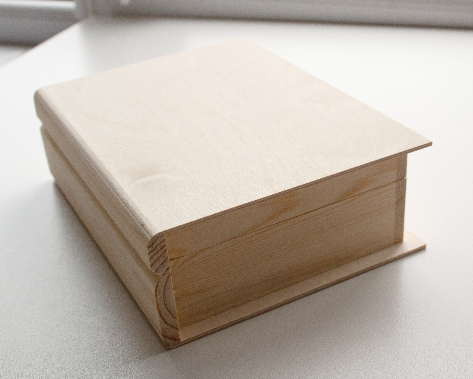 Big Wooden Box Book Unfinished Wood Box Wooden Blank Box Etsy