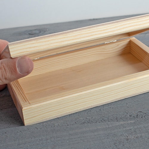 Wooden Box Unfinished Wood Box Unpainted Wood Box Small Etsy