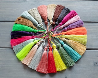7cm (3") Mala Tassels, Artificial Silk Thread Tassels, Tassels for Necklaces, Jewelry Tassels, Earrings Tassels, DIY Craft Supplies