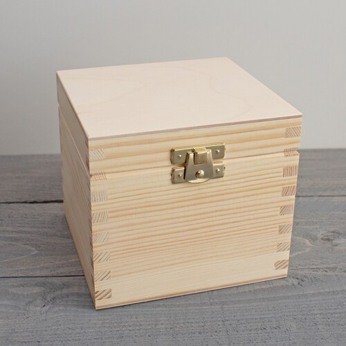 Natural Wooden Box Unfinished Wood Box Jewellery Box Etsy