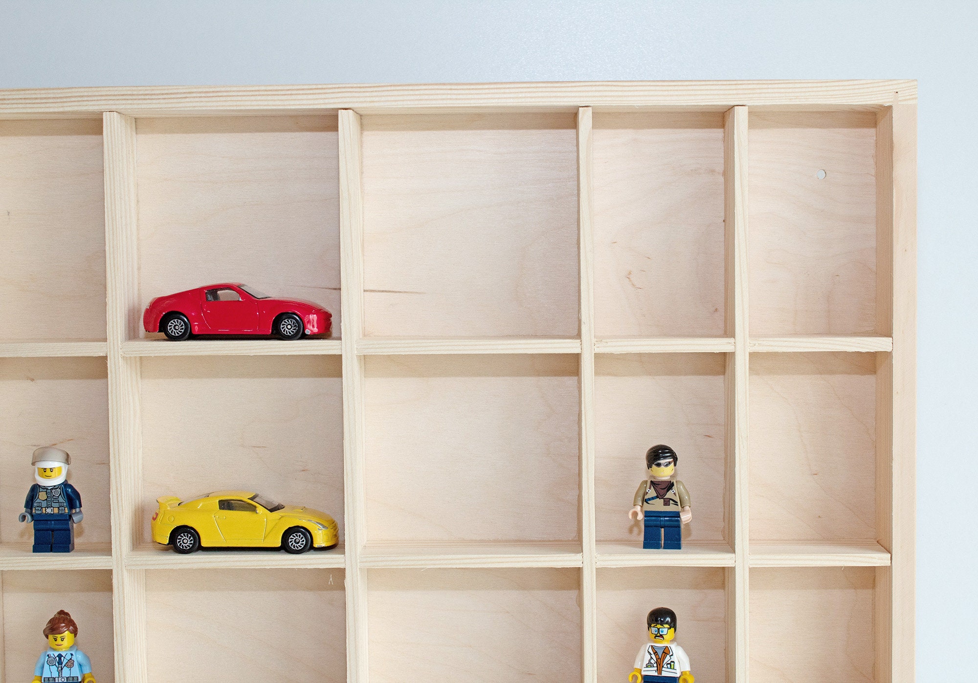 Large Wooden Display Unfinished 28 Compartments Wood Shelf - Etsy
