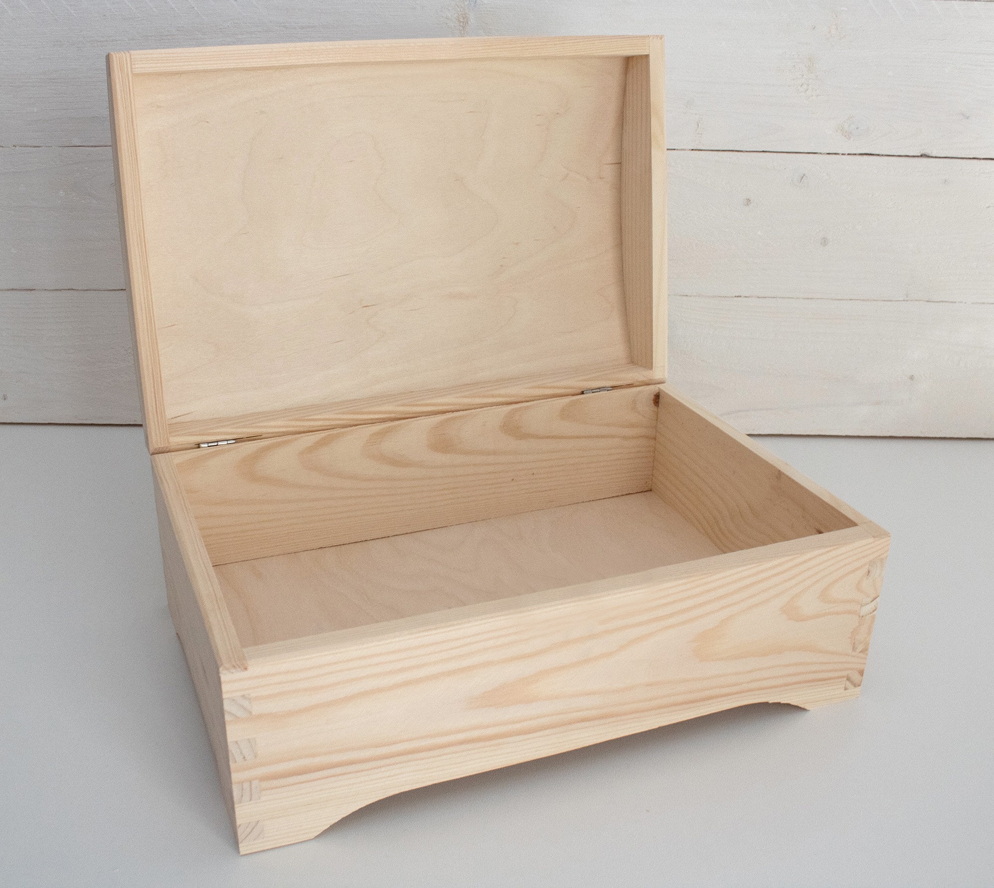 Unfinished Wooden Chest Box Natural Unpainted Wood Chest Etsy