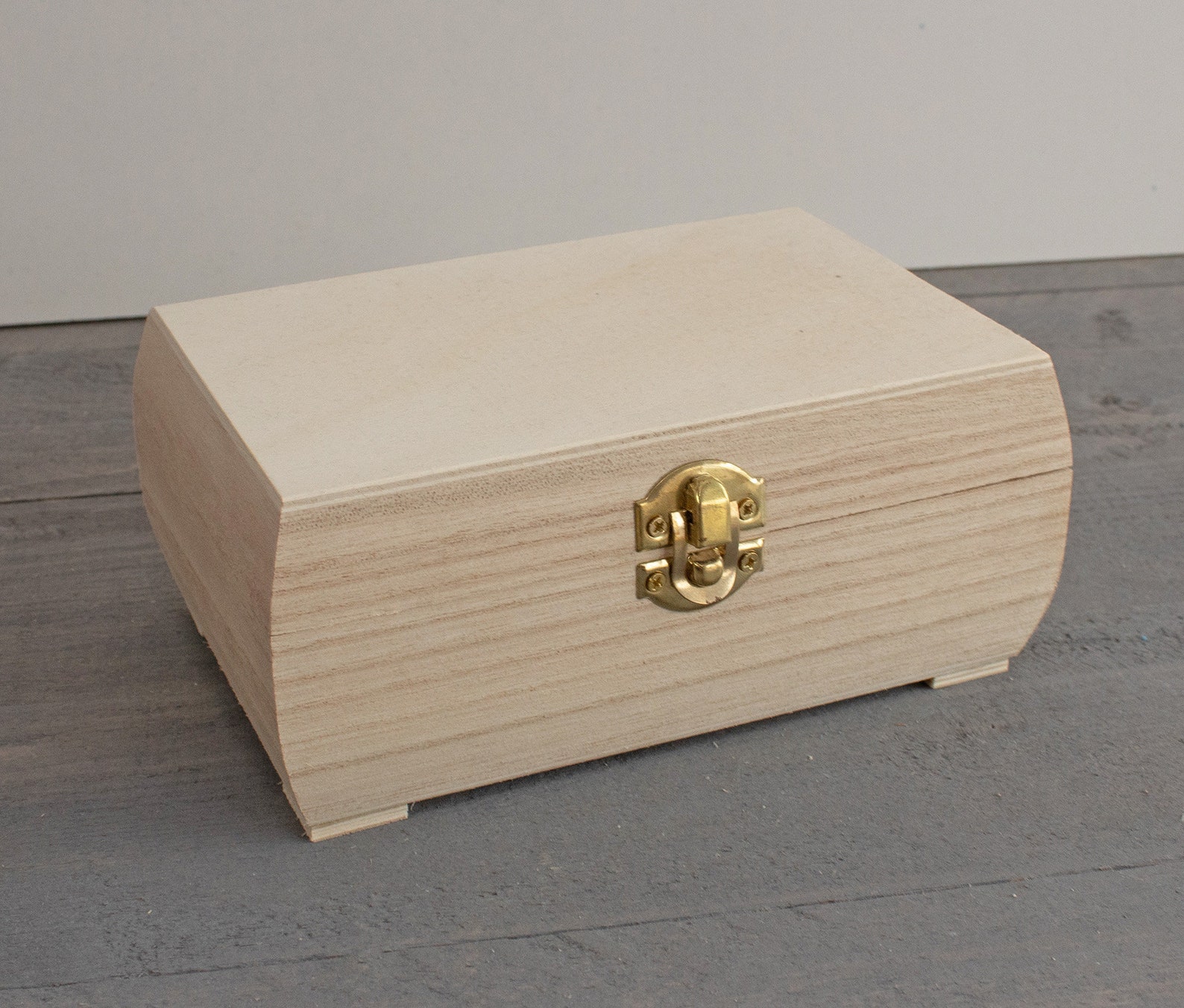Unfinished Wooden Jewelry Box With A Latch Dressing Box Etsy