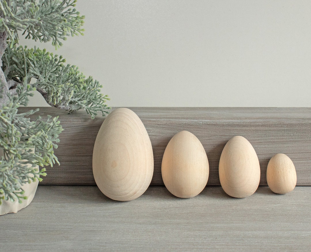 Untreated Wooden Eggs, Unfinished Wood Eggs Easter, Unpainted Wood Egg