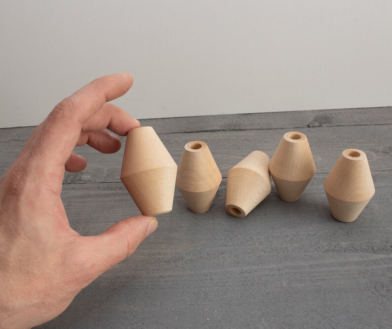 Crafting Wood Beads for Decor Large Unfinished Wooden Cone Beads Decoration 5pcs jewelry accessories