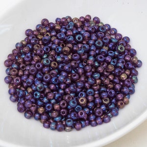 20g 6/0 Wielokolorowa tęczowa mieszanka, czeskie szklane koraliki nasienne, Preciosa Ornela, fioletowe koraliki irysowe 21060-6, rozmiar 6, biżuteria DIY, KR057