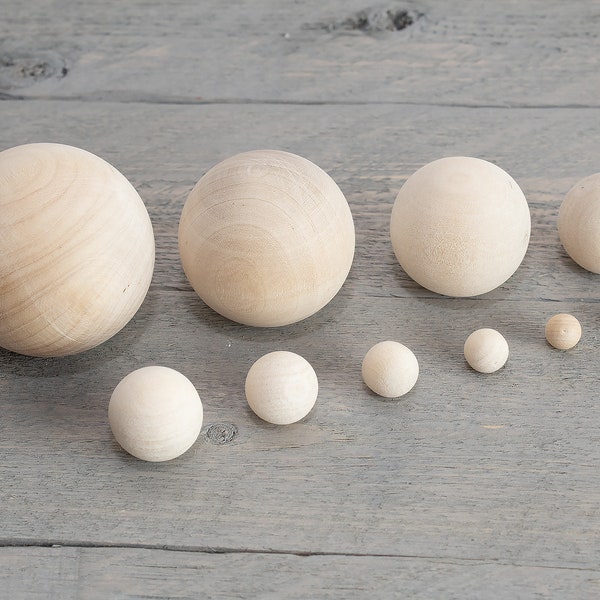 Natural Wooden Balls, Large Small Wooden Balls, Wood Beads, Game Balls, Craft Balls, Unpainted Ball