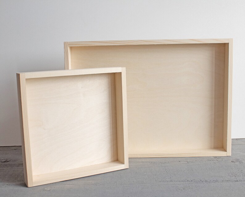 Blank Wood Sign Wooden Shadow Box Unfinished Wood Shadow Etsy