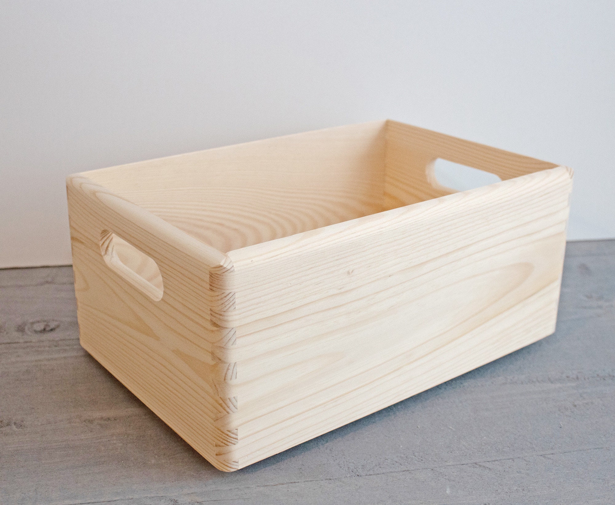 Wooden Storage Box With Handles Unfinished Wood Box - Etsy