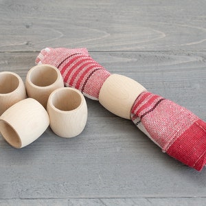 Set of 5 pcs. Natural Unfinished Wooden Napkin Rings, Wedding Accessories, Table Decor, Natural Wood Ring