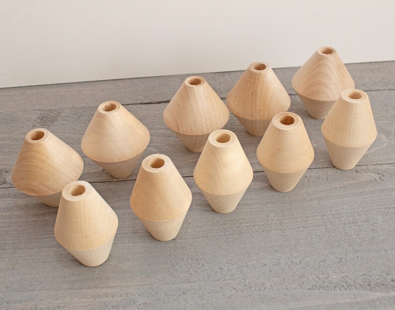 Crafting Wood Beads for Decor Large Unfinished Wooden Cone Beads Decoration 5pcs jewelry accessories