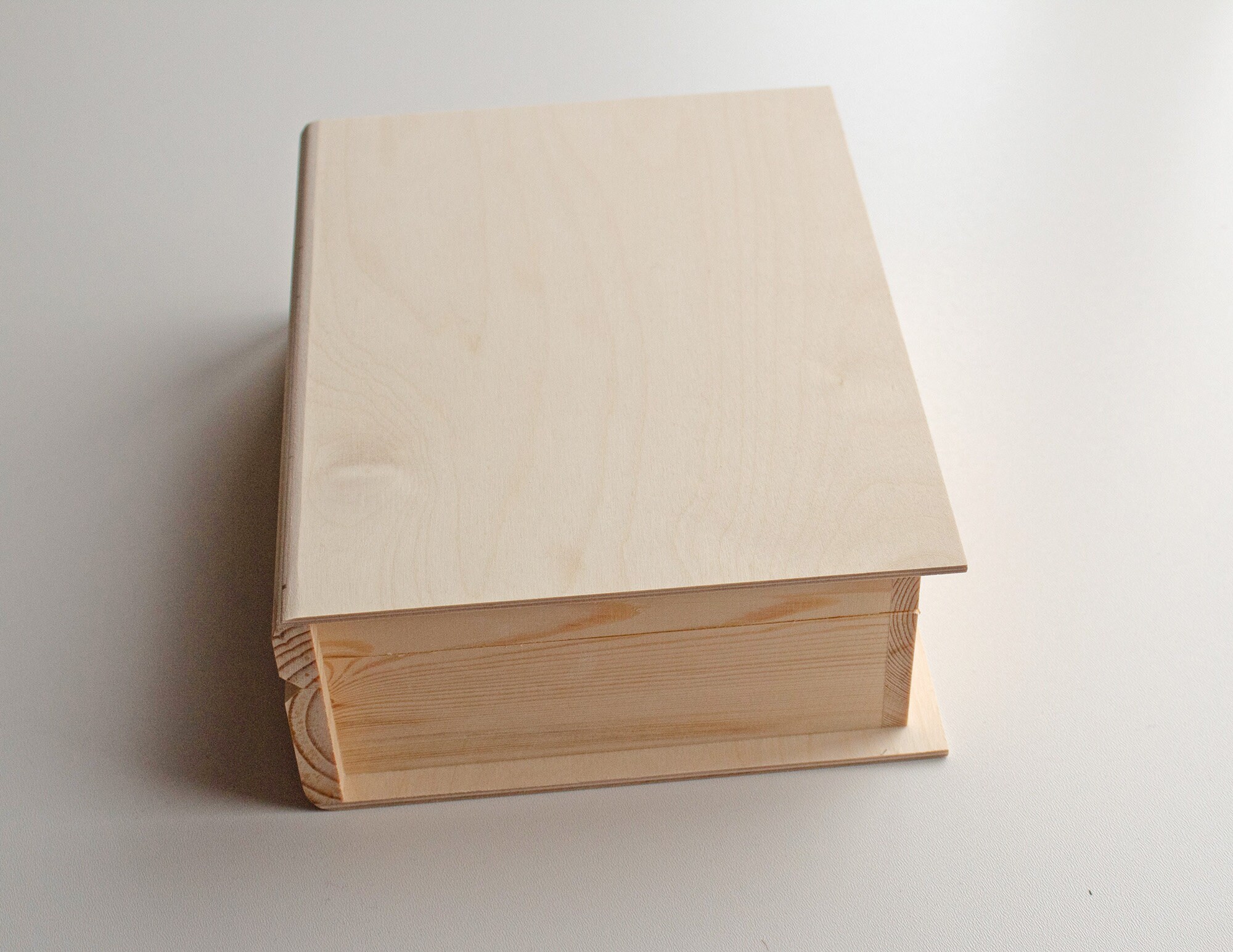 Big Wooden Box Book Unfinished Wood Box Wooden Blank Box Etsy