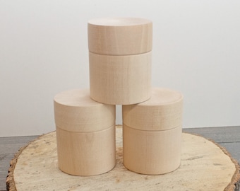 Wooden Round Box, Unfinished Round Wood Box, Wood Trinket Box, Jewelry Wood Box, Wedding Ring Box, Natural, Eco Friendly