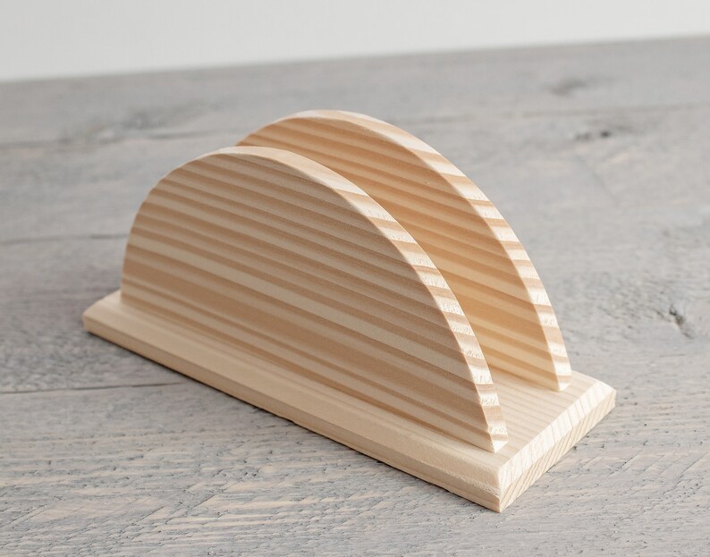 Wooden Napkin Holder Unfinished Wood Napkin Storage Wood Etsy