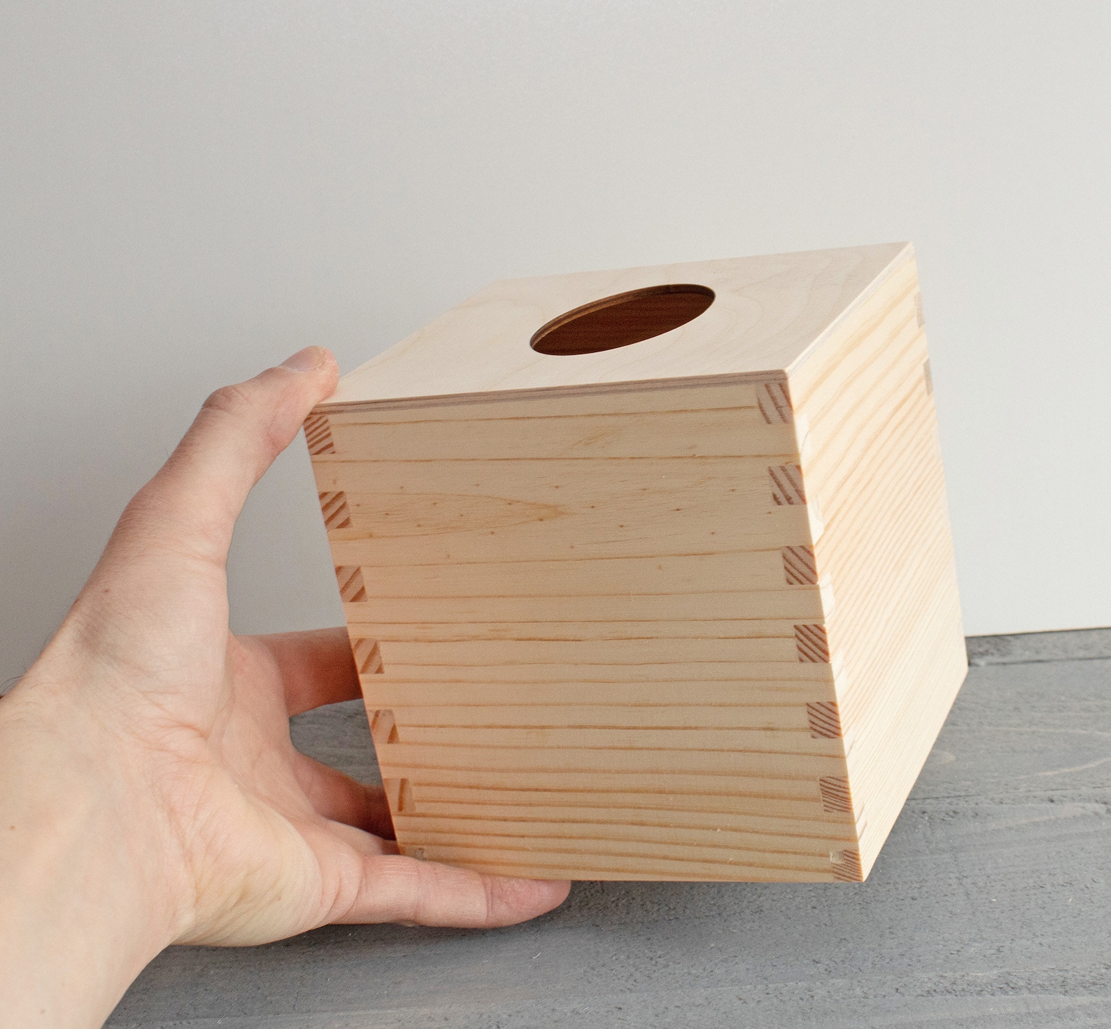 Square Wooden Tissue Box Unfinished Wood Box Unpainted Etsy