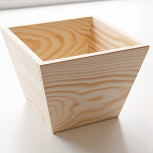 Unvollendete Übertopfdose aus Holz, Box Mittäter, Hochzeitsblumendose, Holzblumentopf, Unlackierte Holzbox, Decoupage Box