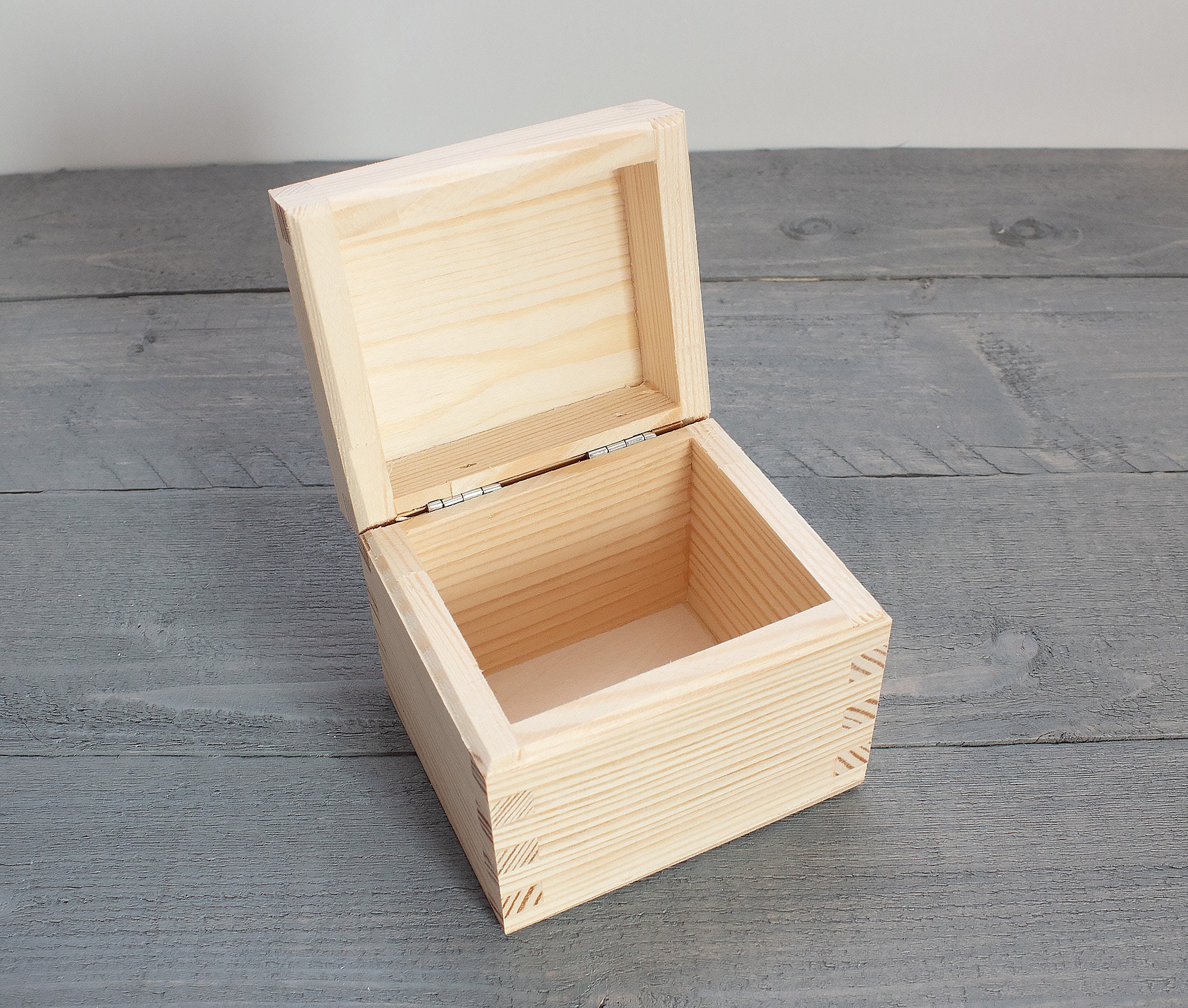 Unfinished Wooden Box, Small Wooden Tea Box, Wooden Storage Box