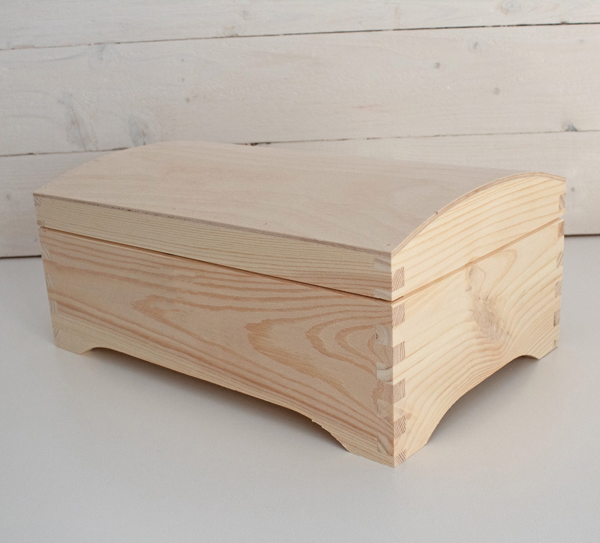 Unfinished Wooden Chest Box Natural Unpainted Wood Chest Etsy