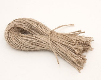 100x Natural Jute Cord, Jute Ribbon, Tags Cord, Hanging Tags, Burlap Rope, Decorating Gift