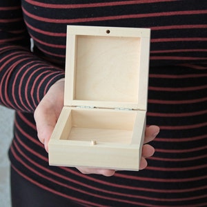 Small Unfinished Wooden Box, Unpainted Wood Box, Wooden Storage Box, Decoupage