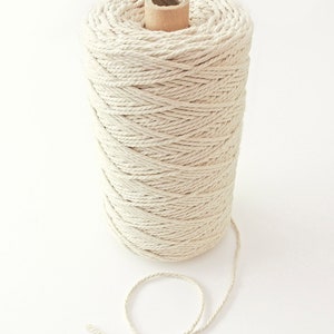 360 yards - 2.5 mm diameter, 1kg Natural Cotton Rope Twisted Craft Decorative Cord For Craft Projects